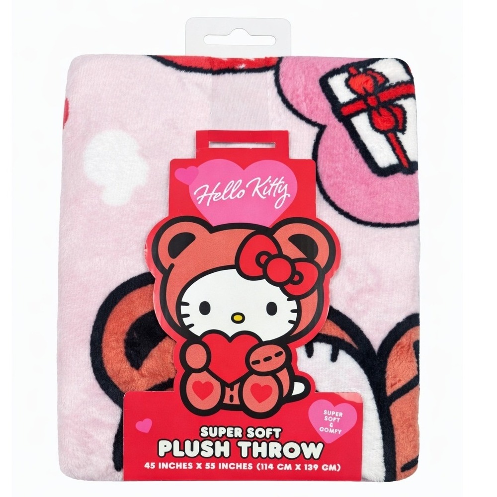Hello Kitty‎ Plush Throw Blanket 45x55 Bear Costume Pink Sanrio New